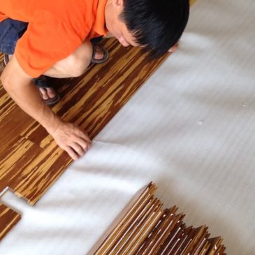 Các bước thi công mút xốp lót sàn gỗ